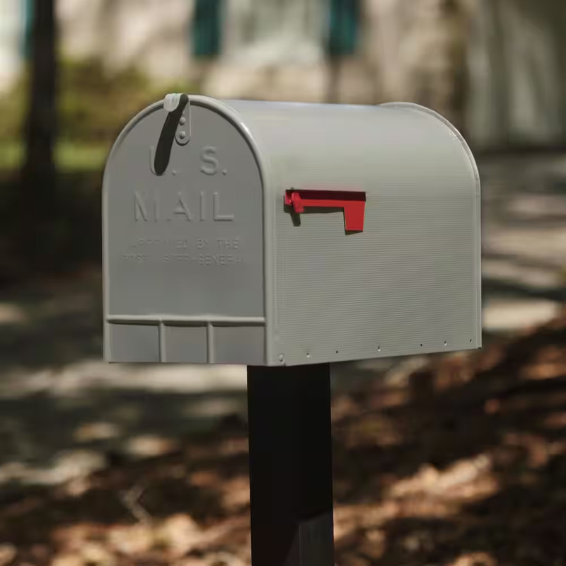 Stanley Gray, Extra Large, Steel, Post Mount Mailbox gallery