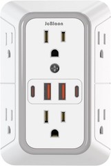 6 Outlet Extender Surge Protector Multi Plug Wall Adapter USB Charger Ports with