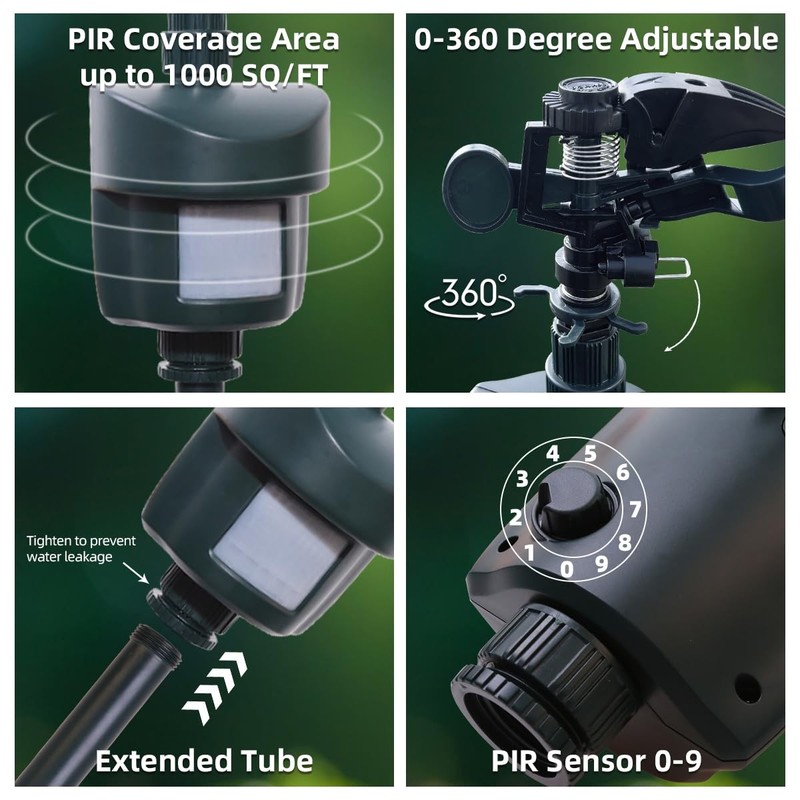 Motion Activated Sprinkler to Deter Animal Cat, Birds, Dogs Repellent Outdoor... gallery