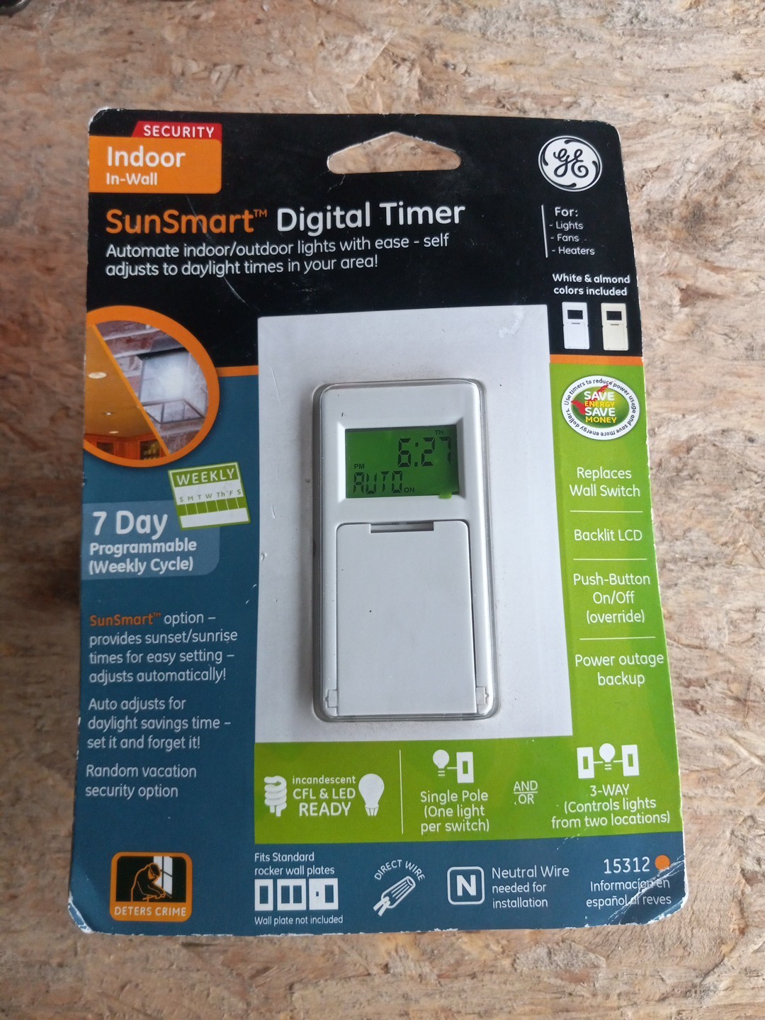 GE SunSmart 3 Way Indoor 7 Day Programmable Digital Timer Light Switch - 15312 gallery