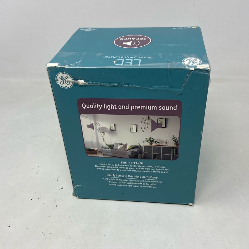 GE LED+ BR30 Soft White Bluetooth Speaker Bulb + Remote, 700lm gallery