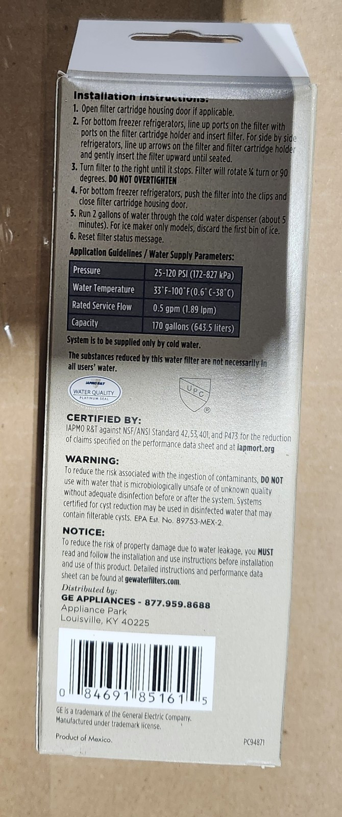 GE XWFE Water Filter - White OEM with Chip gallery