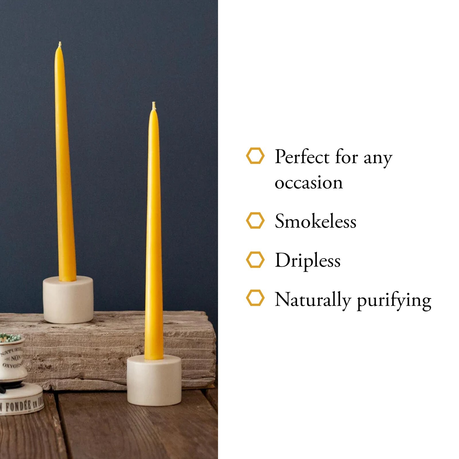 100% Pure Beeswax Dipped Hanukkah, Orthodox Church or Birthday Candles, 8" or 6" gallery