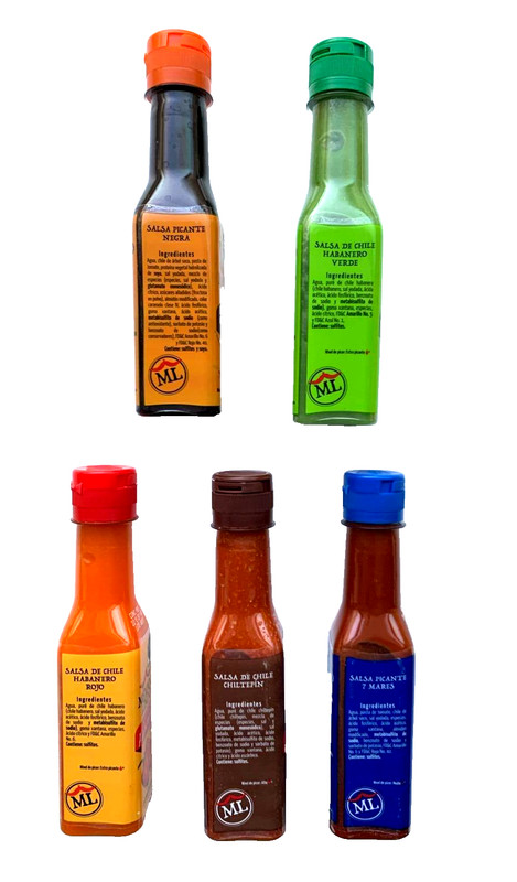 5-Pack Mexico Lindo Salsa Varias 150ml/5oz Assorted Hot Sauces gallery