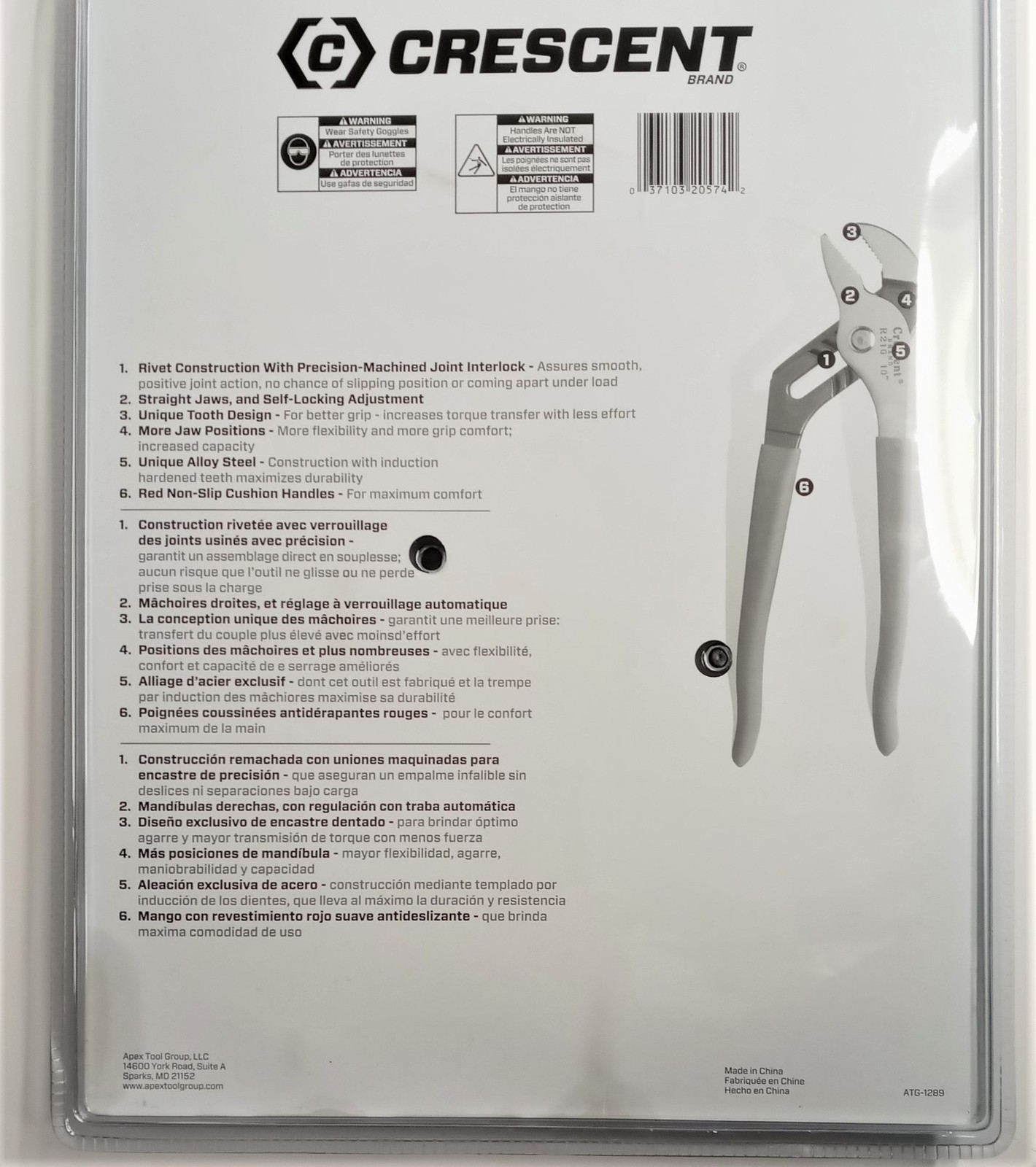 Crescent Tools R200SET3 3 Piece Tongue Groove Pliers Set, 7", 10", 12" gallery