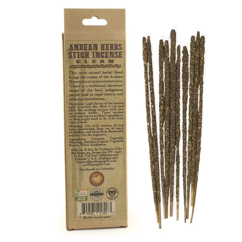 Smudging Incense - Clean - Andean Herbs Incense Sticks - Environmental Cleansing gallery