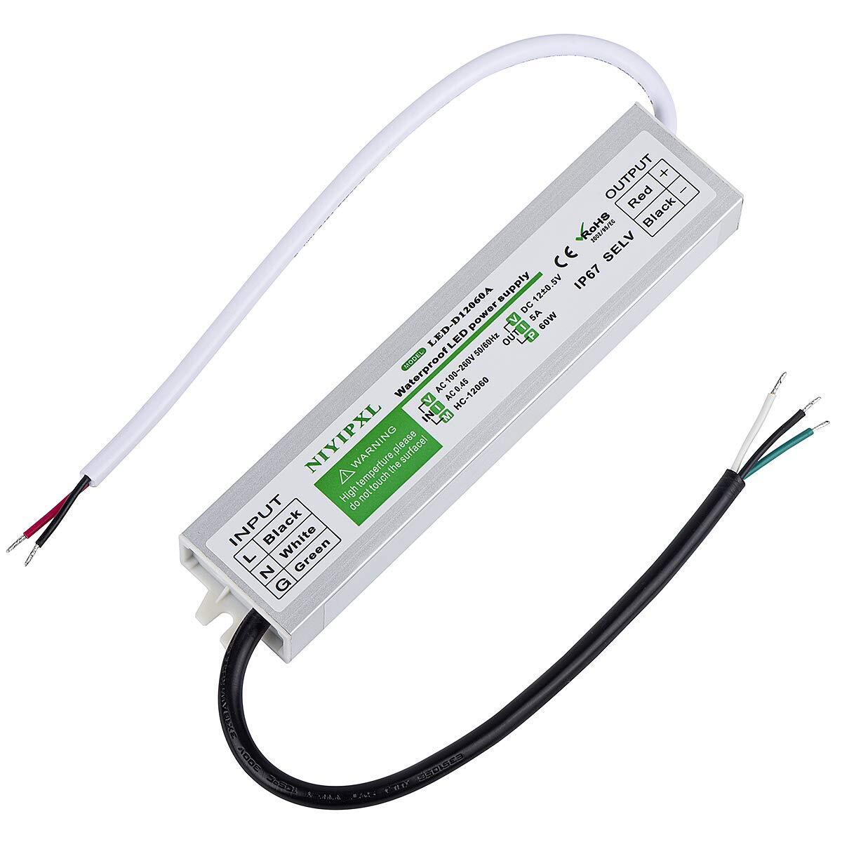 Led Driver 60 Watts Waterproof Ip67 Power Supply Transformer Adapter 100v260v Ac gallery