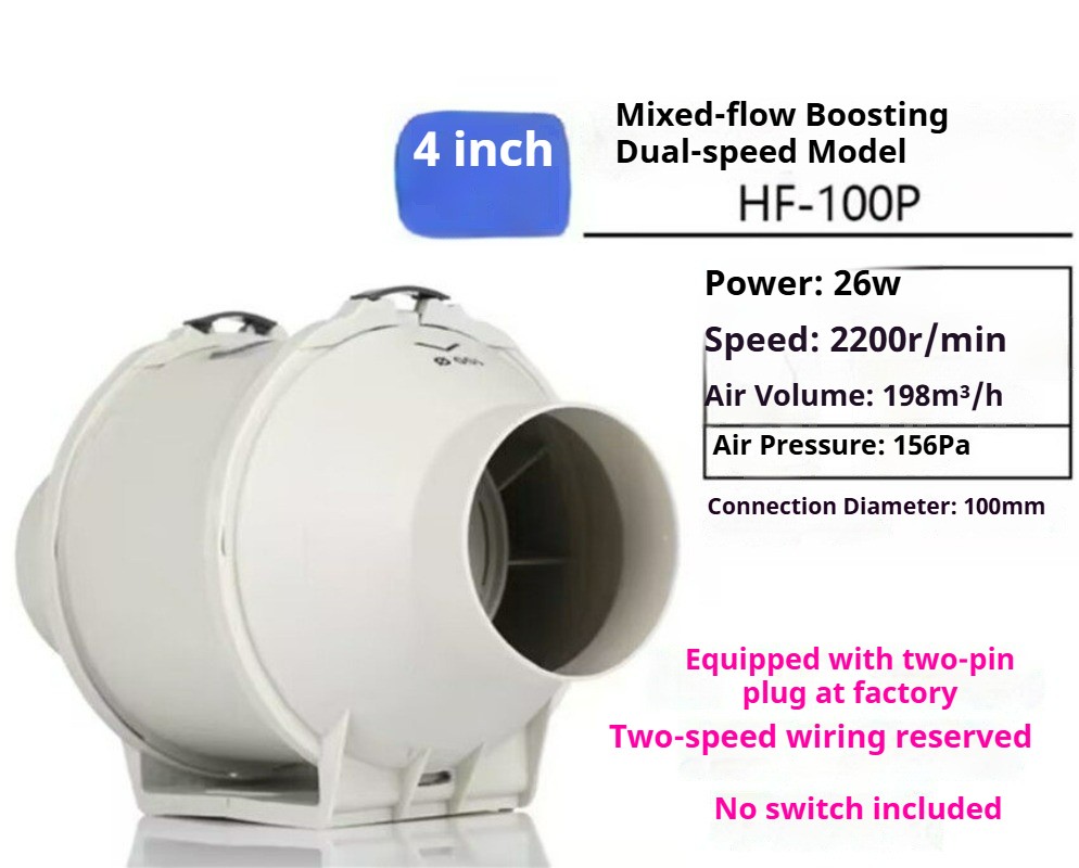 Pipe-type Ventilation Fan, Circular Pipe Fan Exhaust Air Supply Powerful Fan