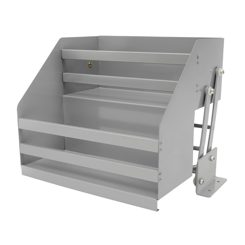 Pull Down Cabinet Organizer 2 Tier Pull-Out Cabinet Wall Shelf Spice Dishes Rack gallery