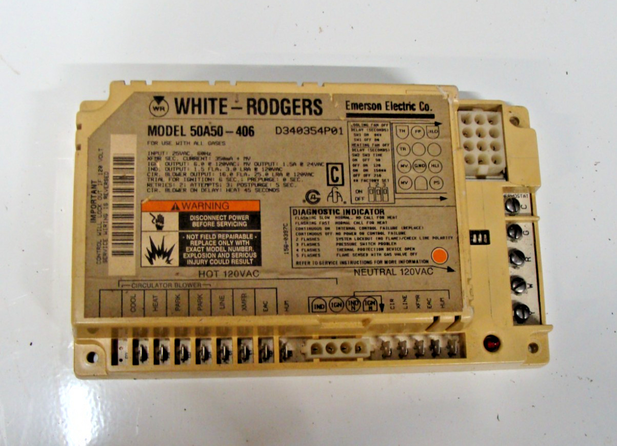 White Rodgers 50A50-406 Furnace Ignition Control Spark Module D340354P01 gallery
