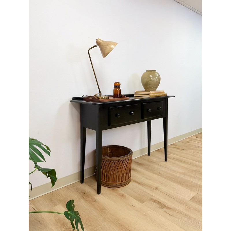 Nichols and Stone Solid Black Wood Console Two Drawers Modern Transitional gallery