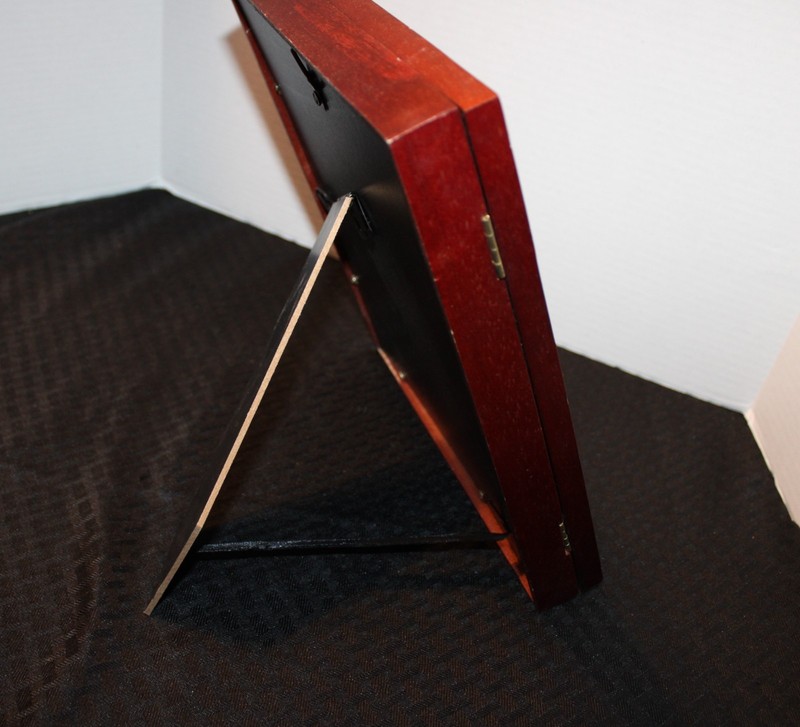 Easel Back 8" x 10" Solid Wood Hinged Display Case for Small Collectables gallery
