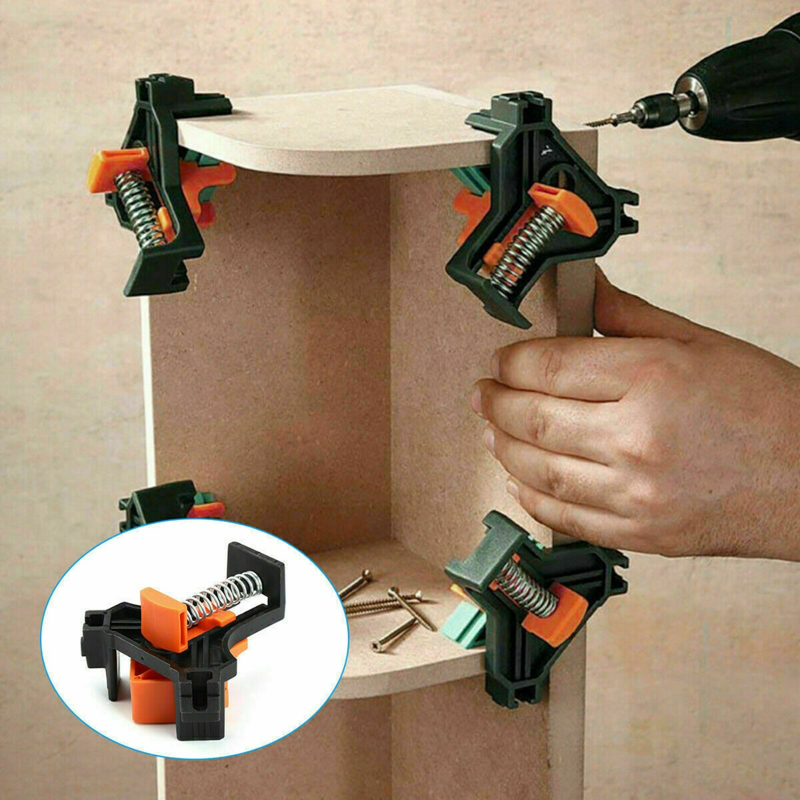 4Pcs/Set 90 Degree Right Angle Clip Clamps Corner Holders Woodworking Hand Tools gallery