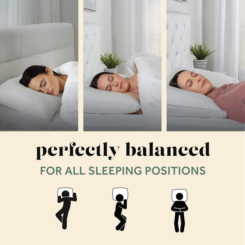 50/50 down Feather Blend Comfydream Bed Pillow for Sleeping, Egyptian Cotton Cov gallery