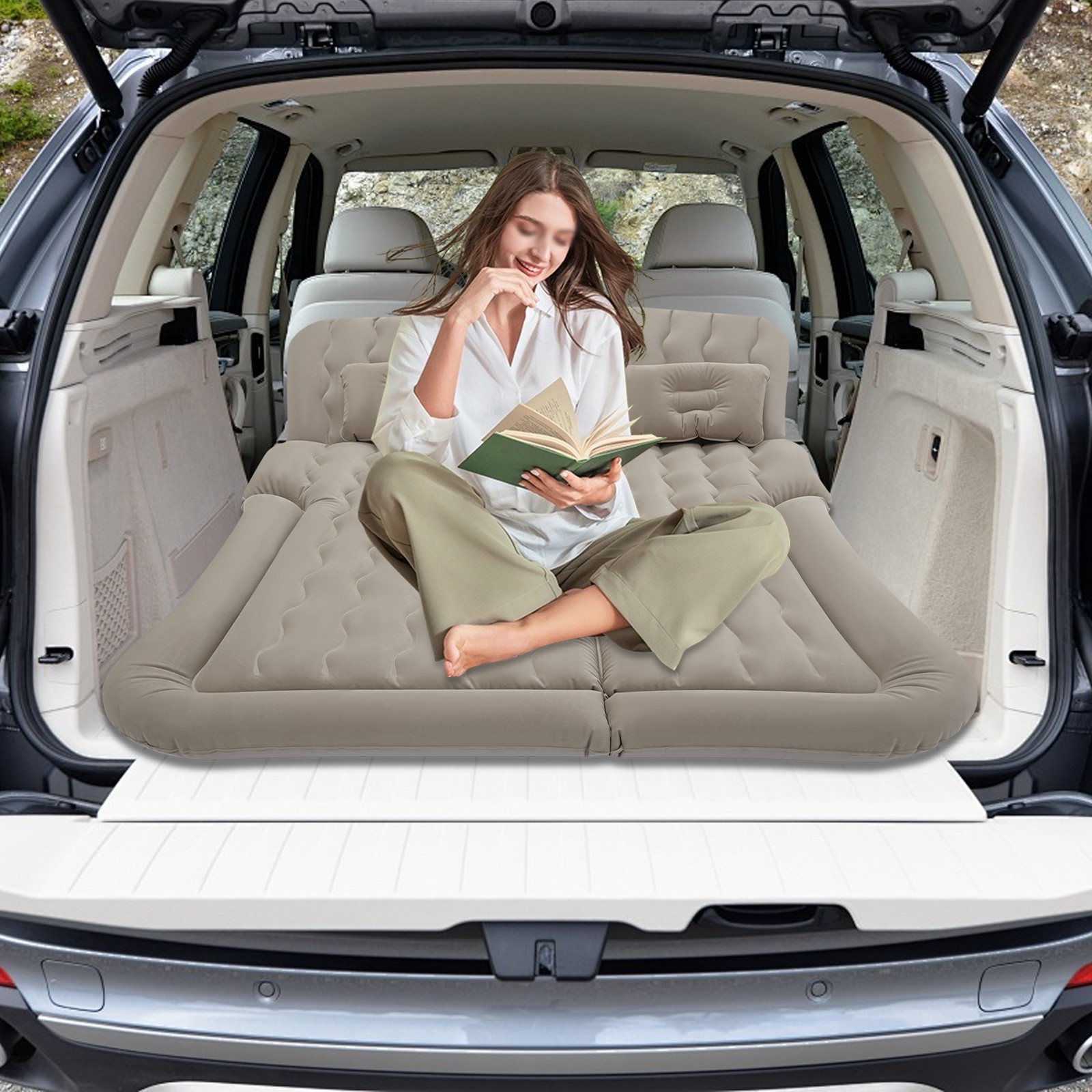 5.71*4.13ft SUV Air Mattress, Inflatable SUV Mattress, Car Air Mattress Grey gallery