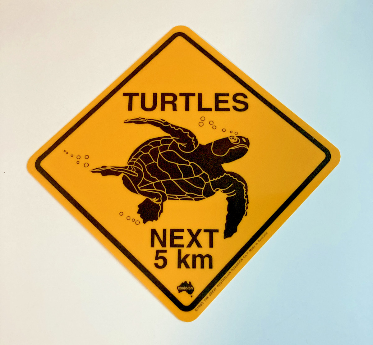 Turtles Next 5 Km- The Great Australian Road Sign Co - Turtles Road Sign gallery