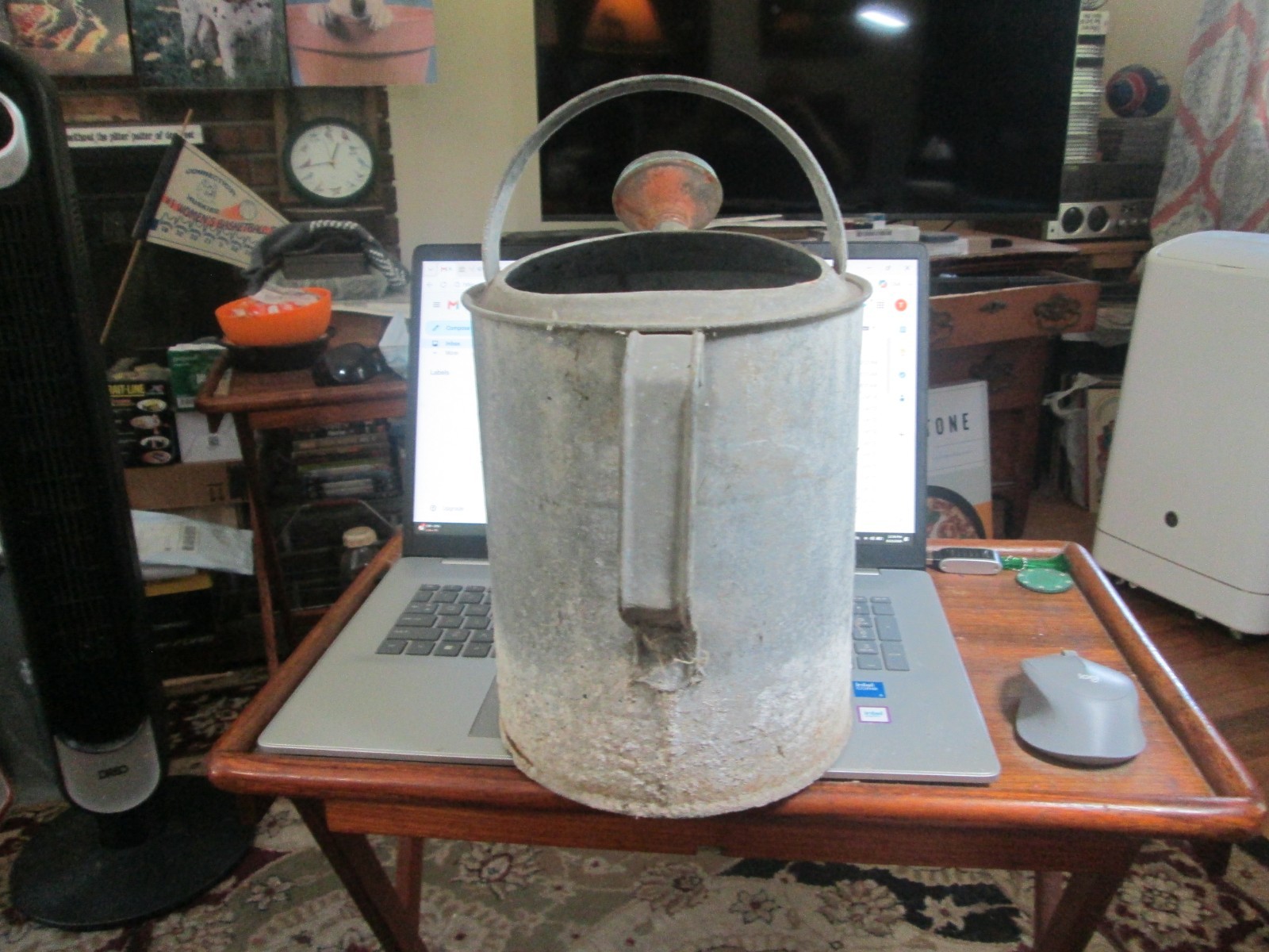 Vintage Galvanized Watering Can With Sprinkler Head 9 1/2” Gardening Cottagecore gallery