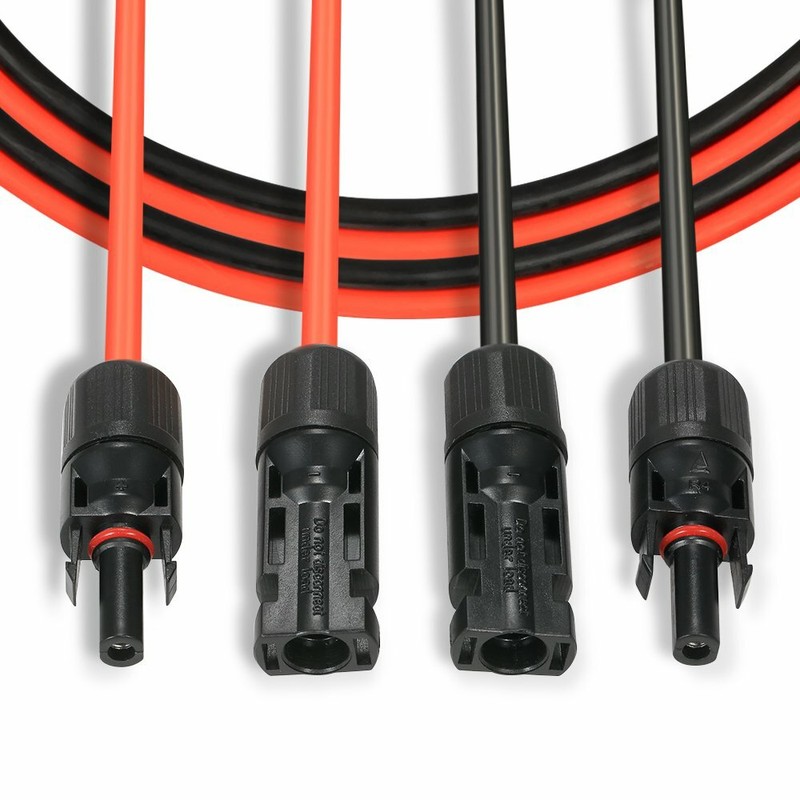 1 Pair Black+Red Solar Panel Extension Cable Wire Solar Connectors 10 AWG Gauge gallery