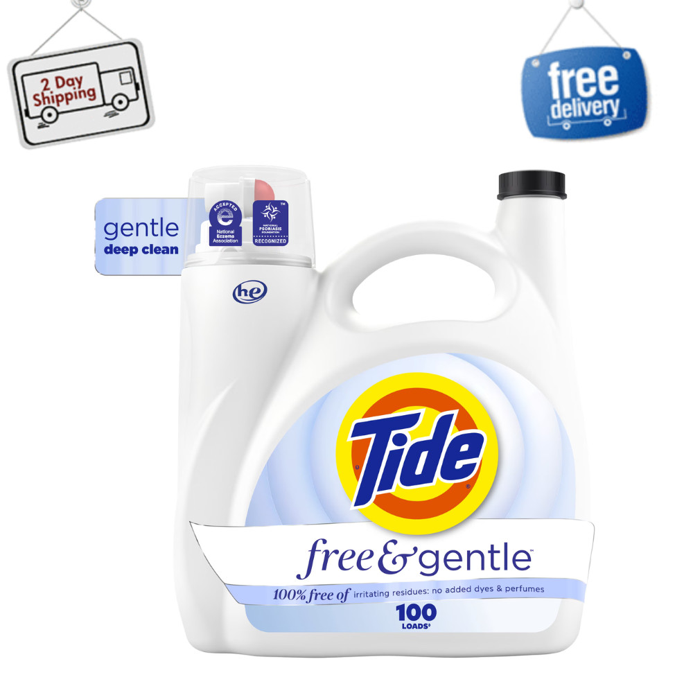 Tide Free & Gentle Liquid Laundry Detergent, 132 fl oz, 100Loads, Sensitive Skin gallery