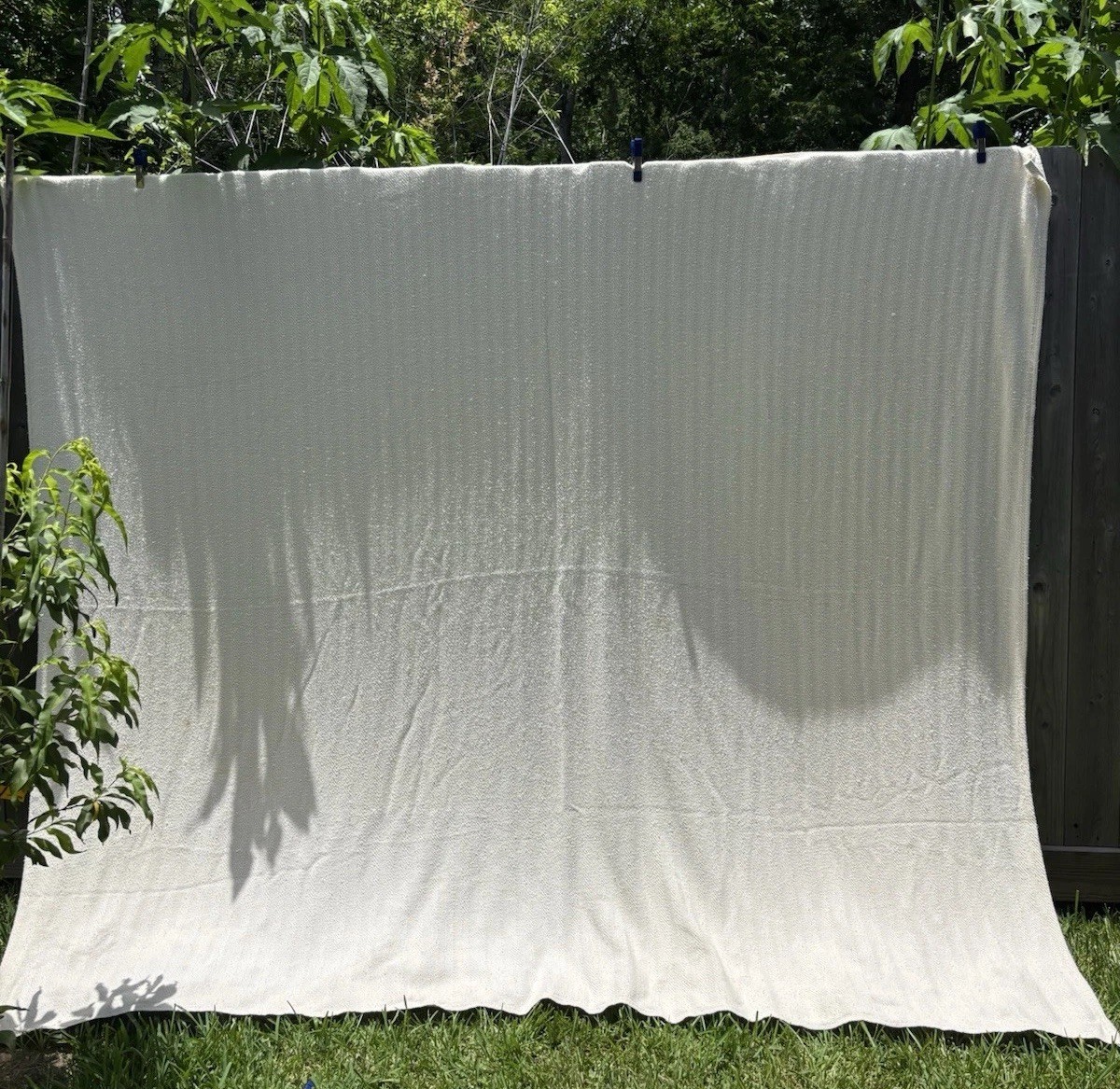 Vintage Ralph Lauren Ivory Herringbone King Size Blanket 108"x90" Cotton USA gallery