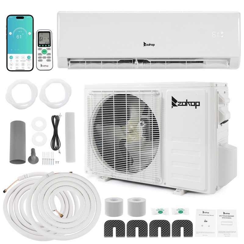ZOKOP 11500 BTU Mini Split Air Conditioner Heat Pump 115V /230V Dehumidify gallery