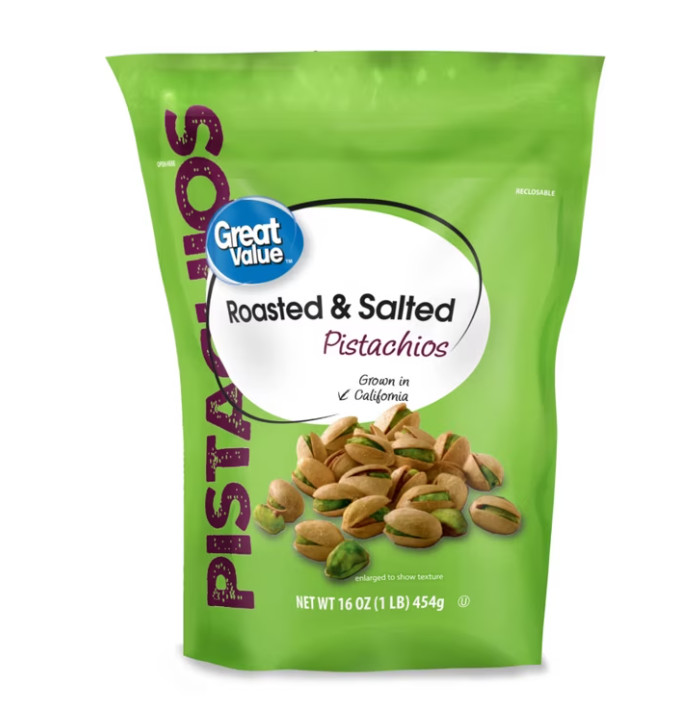 Great Value Roasted & Salted Pistachios, 16 oz Resealable Bag gallery