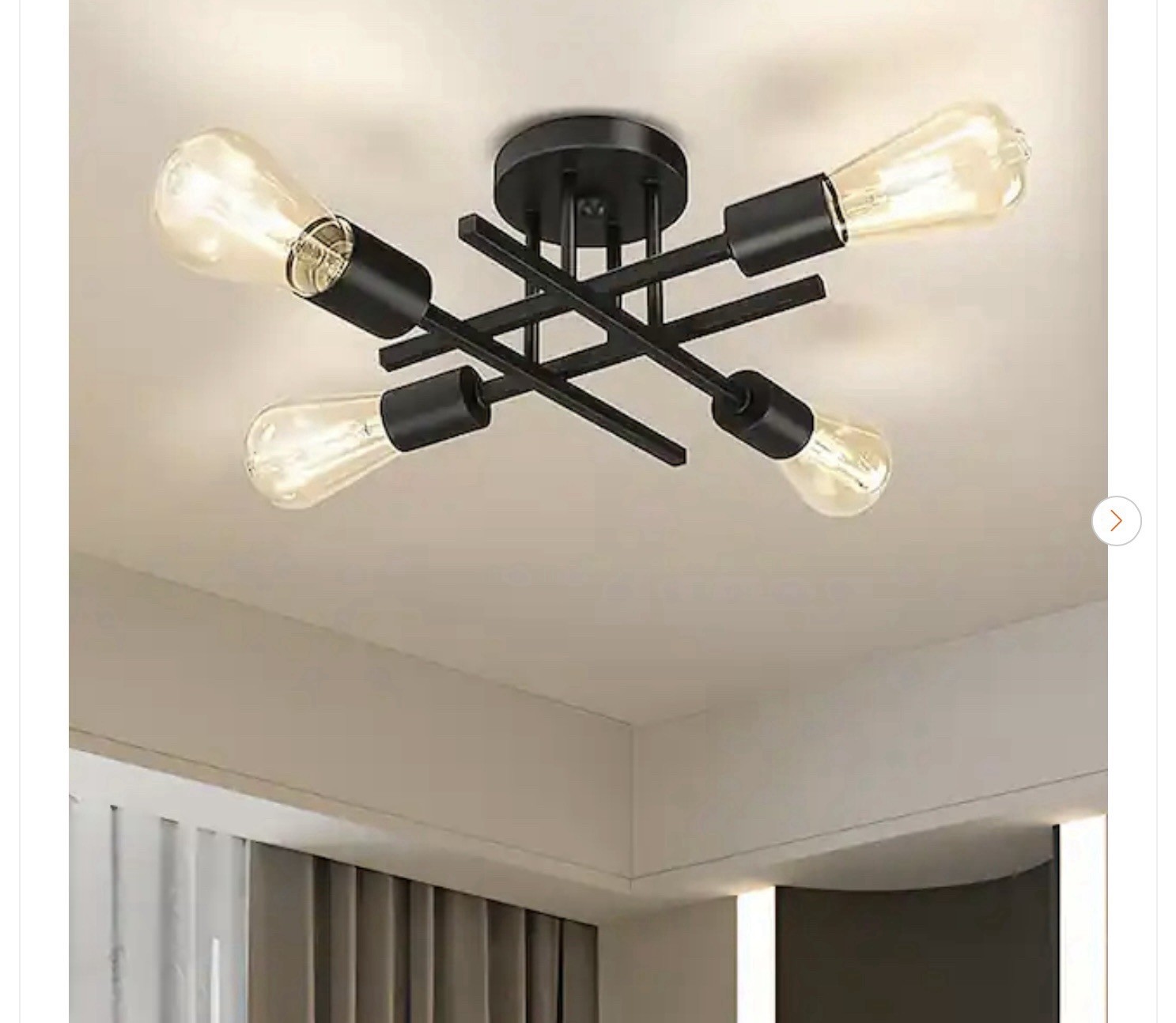 TOZING 16 In. Black Modern Farmhouse Semi-Flush Mount Ceiling Light Fixtures gallery