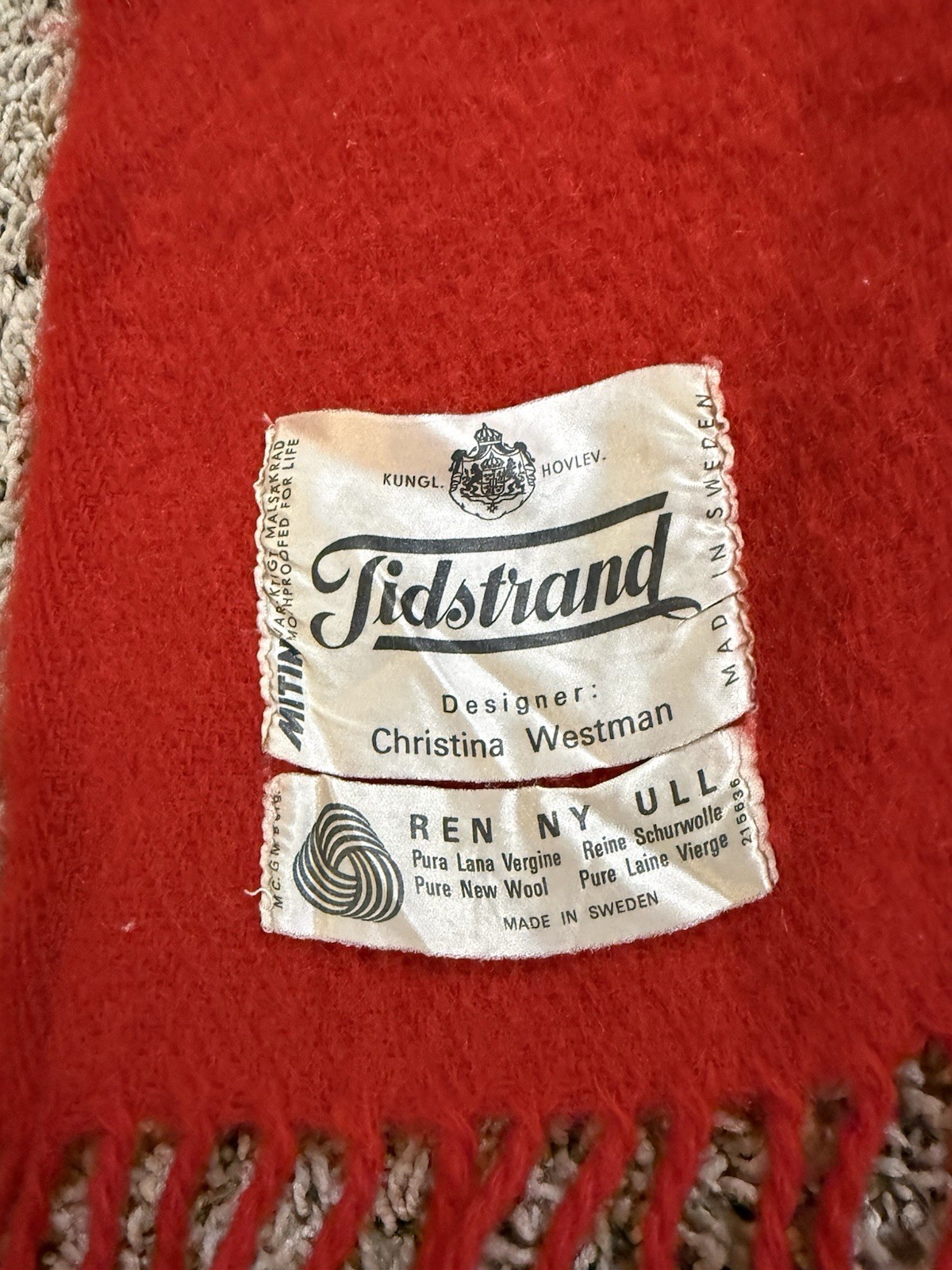 Tidstrand Pure New Wool Throw Blanket Plaid Fringe Sweden Christina Westman gallery