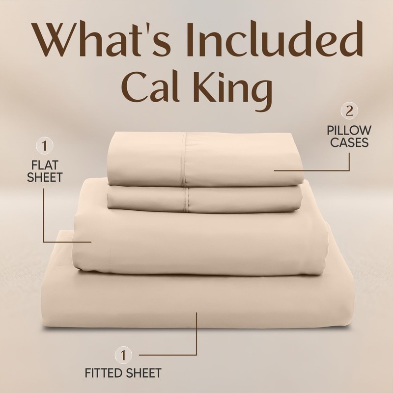 Utopia Bedding California King Sheet Set – 4 Piece Bed Sheets for Cal King Si... gallery