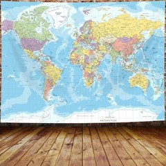 ICTEISOM World Map Tapestry Wall Hanging, of The 60L x 40W, Blue