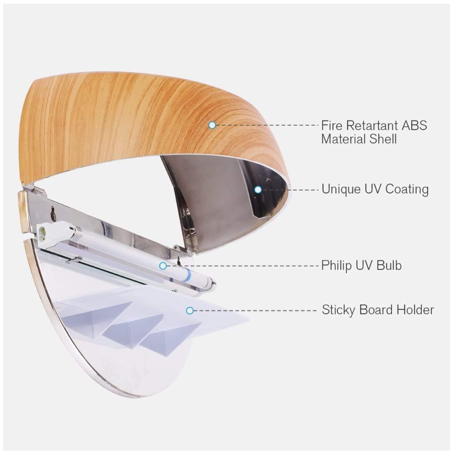 Wall Sconce Fly Light Trap for Flying Insects - Wood Grain gallery