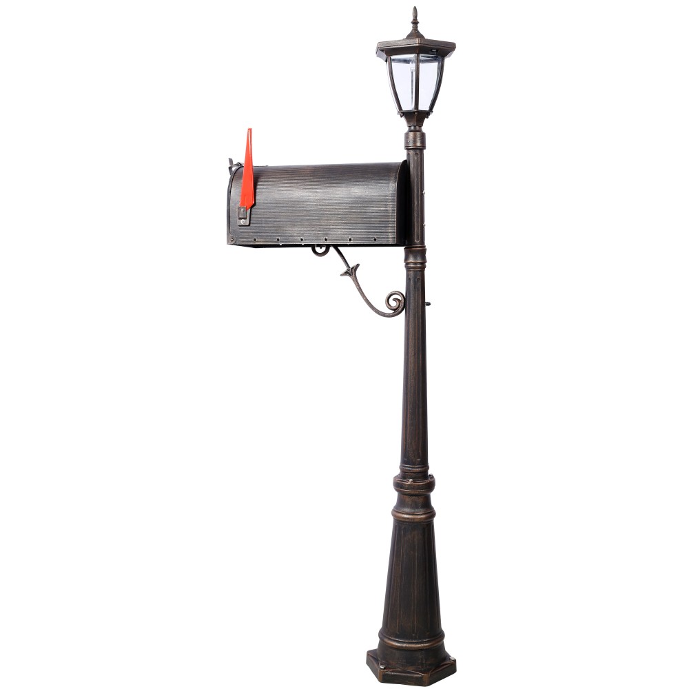 Curbside Mailbox Post Light Combination Kit Stratford Mail Box Cast Aluminum gallery