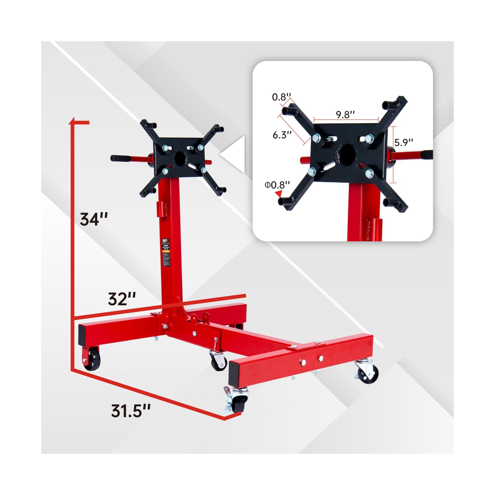 1500 lbs Cast Iron Heavy-Duty Foldable Engine Motor Stand for Vehicle Mainten... gallery