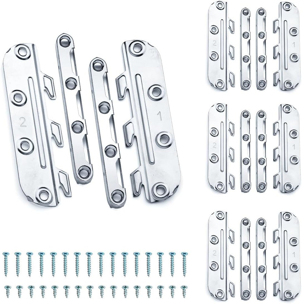 71425-P2 Surface Mounted Bed Rail Brackets, Bed Frame Fasteners Hardware with Mo