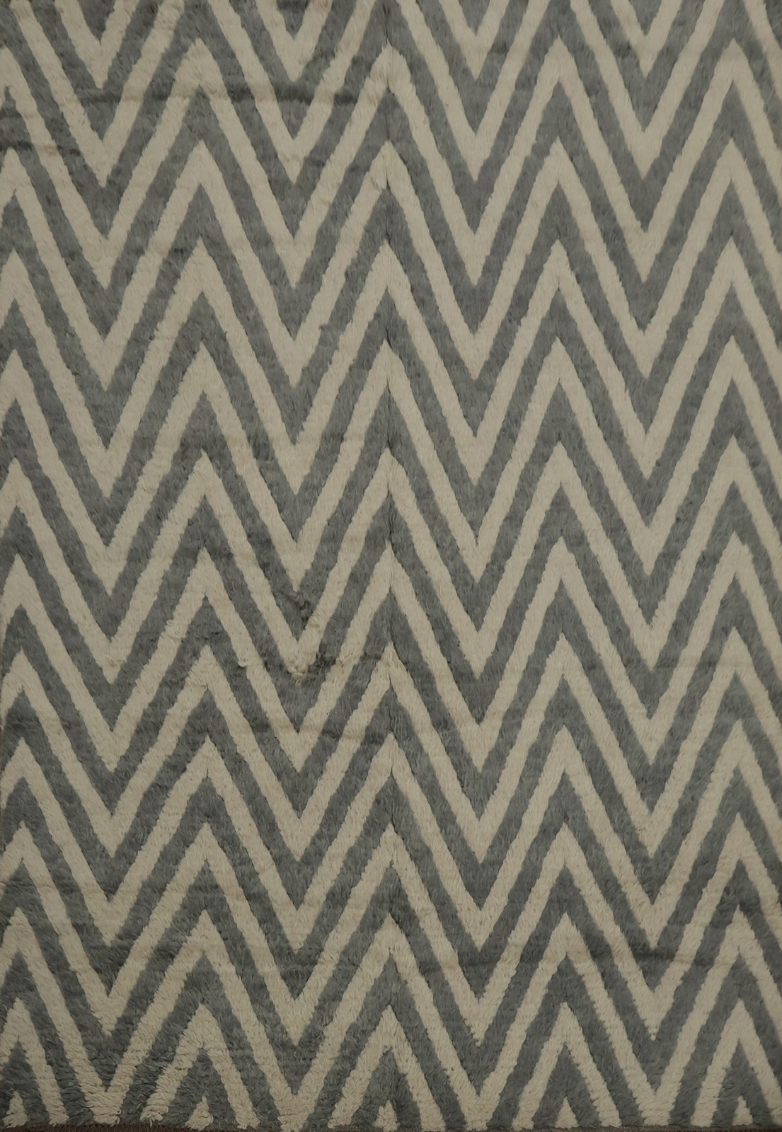 Chic Chevron Moroccan Area Rug 8x9 Hand-knotted Wool Perfect for Trendy Homes gallery