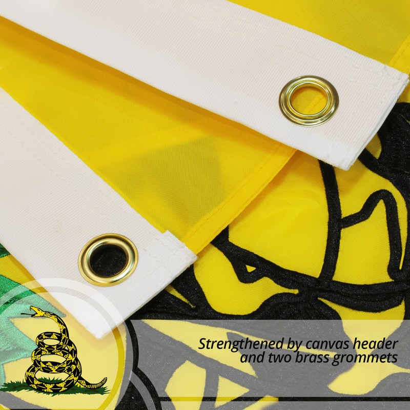 Anley Everstrong 3x5 ft Embroidered Don't Tread On Me Flag - Gadsden Flags gallery