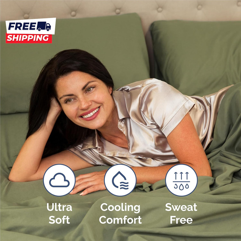 Split King Size 5 Piece Sheet Set Comfy Breathable & Cooling Sheets Hotel Luxury gallery