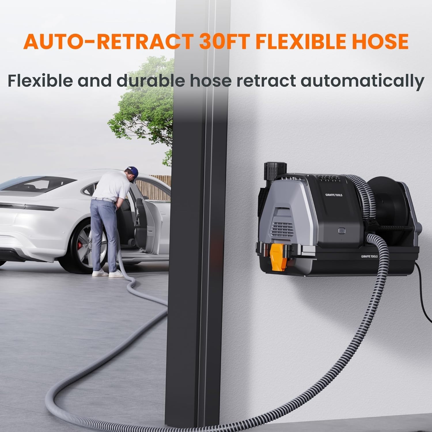 Giraffe Tools Wet Dry Vacuum Cleaner with 30FT Retractable Hose--Remote Control gallery