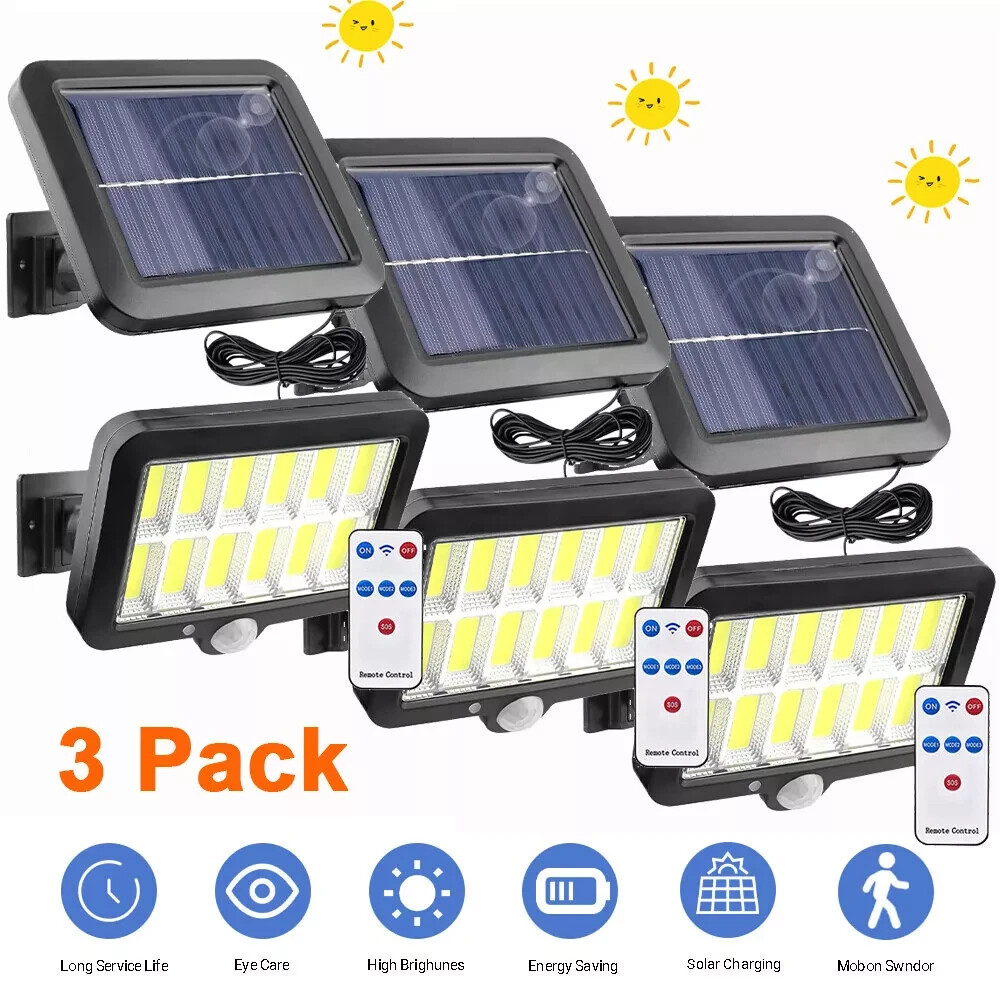 3PCS Solar Street Light Outdoor Commercial 180000lm Waterproof Garden Fence Yard gallery