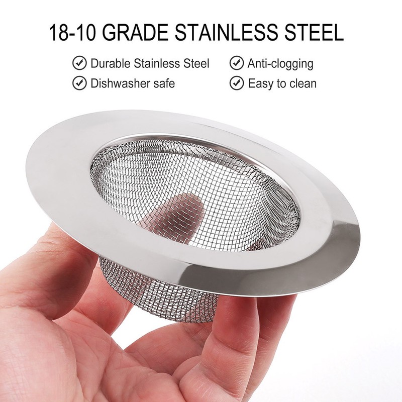 4PCS Kitchen Sink Strainer Large Wide Rim 4.5" Stainless Steel Mesh Drain Filter gallery