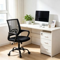 Height Adjustable Chair with Fixed Armrest for Computer