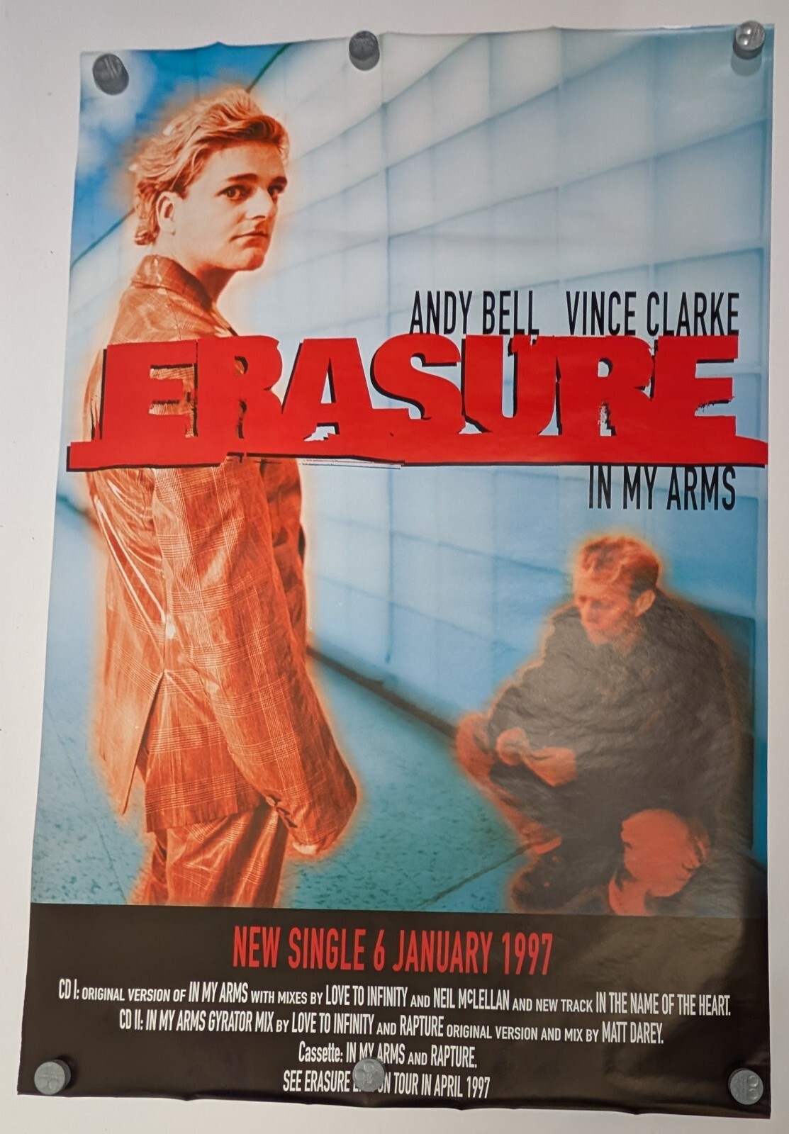 Original 1997 Erasure In My Arms Andy Bell Giant Subway Poster 40 x 60 gallery