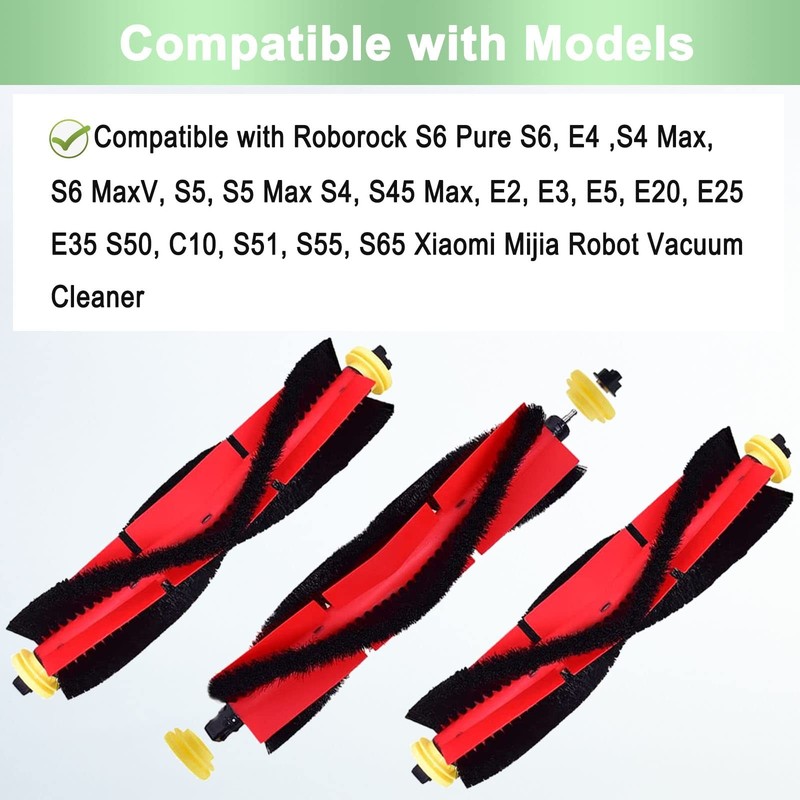 3 Pack Roborock Main Brushes Replacement Parts - Compatible with Roborock S6 ... gallery