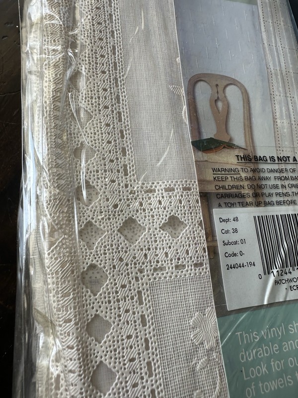 Martha Stewart Patchwork Lace Vinyl Shower Curtain New 2002 70x71 gallery