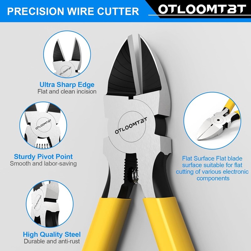 2PCS Wire Cutters Side cutter Cable 6/5" Heavy Duty Cutting pliers Carbide steel gallery
