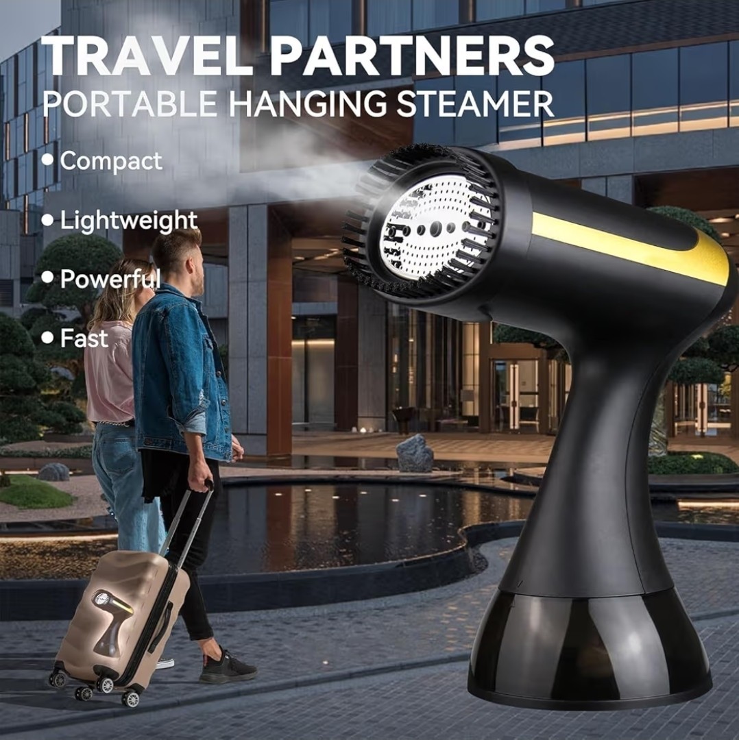 Handheld Garment Steamer, 20 Sec Heat, Detachable 0.3L Tank, Black/Yellow gallery