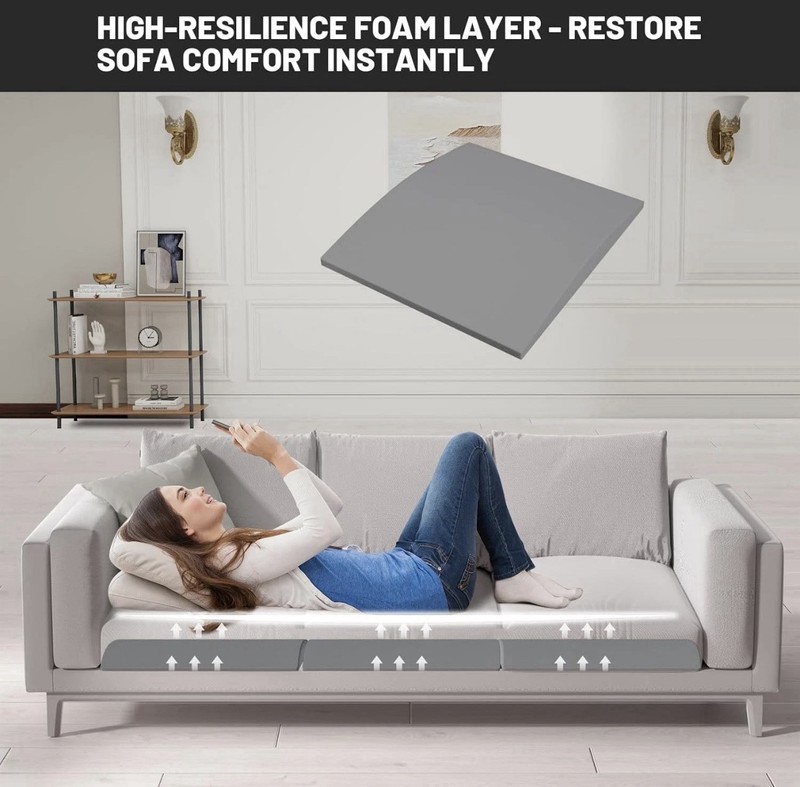2 Couch Cushion Support for Sagging Seat 20" X 20" High Density Curved Foam Sofa gallery