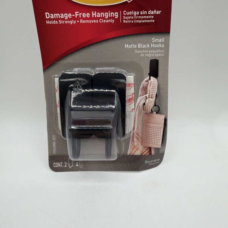 Command Small Matte Black Hooks Holds 1 lb 1 Pack gallery