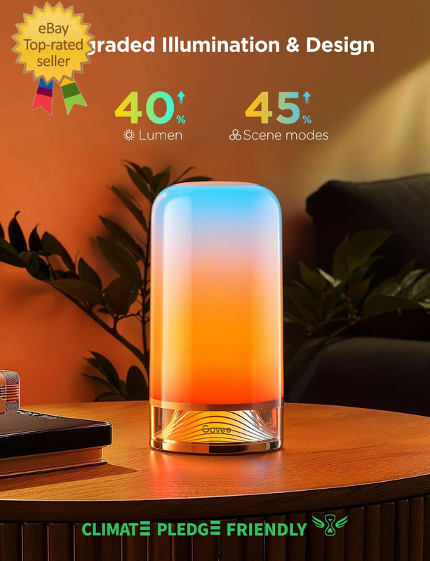 RGBIC Smart Table Lamp 2, Touch Bedside Small Table Lamp Compatible with Smartth gallery