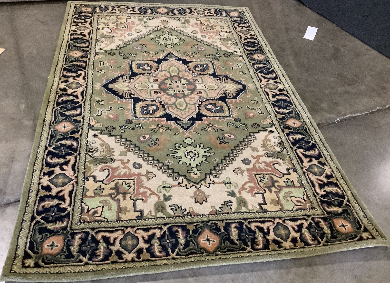 GREEN / LT BROWN 5'-0" x 8'-0" Back Stain Rug, Reduced Price 1172673454 HG625Y-5 gallery